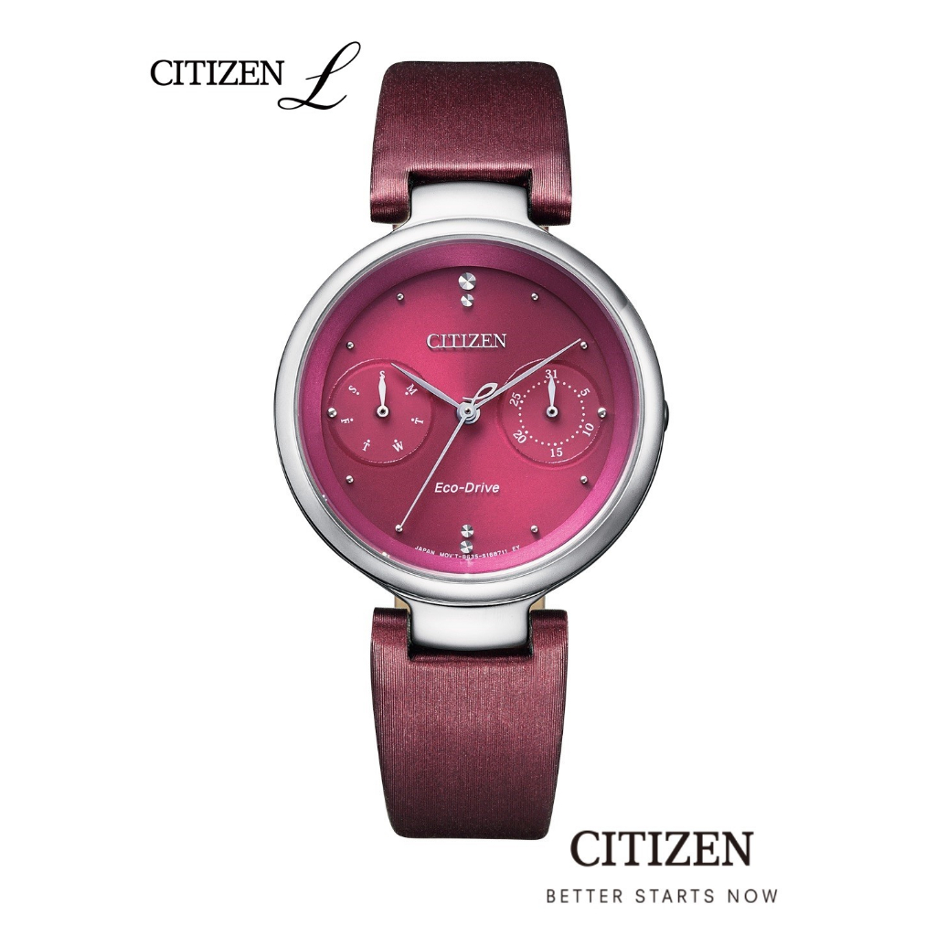 CITIZEN L Eco-Drive FD1100-10X  Satin Leather Red Lady watch