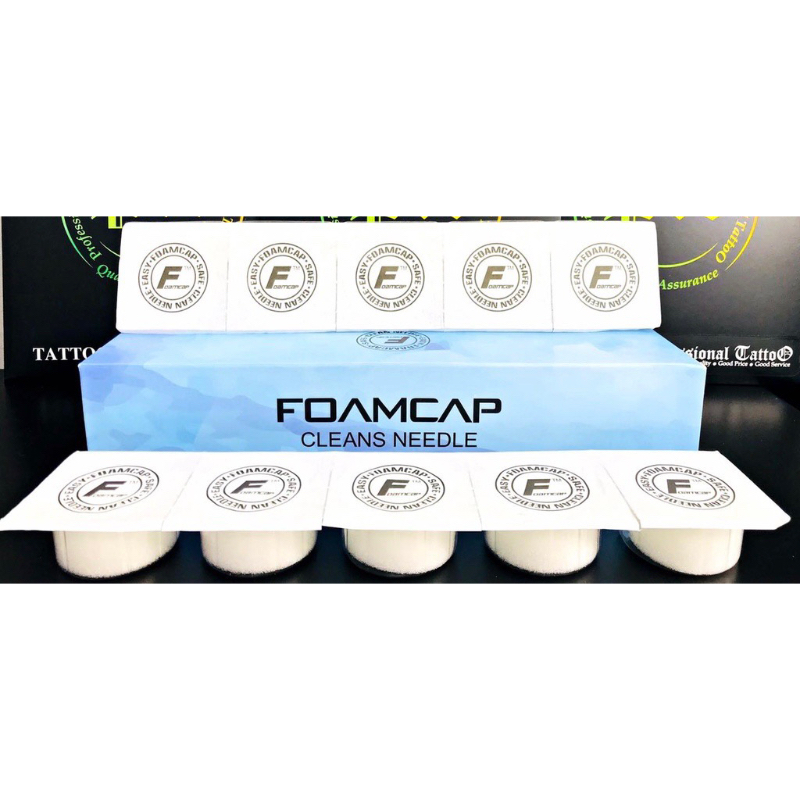 Foamcap Cleans Needle (โฟมทำความสะอาดเข็ม)แถว5 ถ้วยโฟมสำหรับทำความสะอาดเข็มสัก