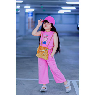 EB71❤️♡ C u t e  Bear ˢᵉᵗ  ♡ ❤️Set 4 ชิ้น เสื้อ กางเกง หมวก กระเป๋าหมี