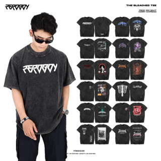 ZEROBOY - Oversize Unisex “ เสื้อผ้าฟอกลายสกรีน “