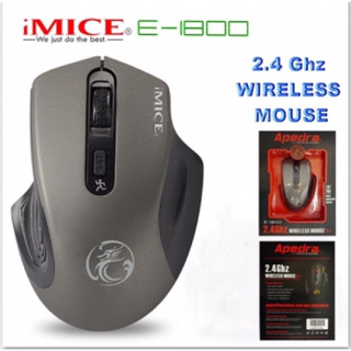 เมาส์ไร้สาย Apedra E-1800 Mouse Optical Wireless 2.4GHz Mouse Gaming Ergonomic 1600 dpi.(สีเทา)