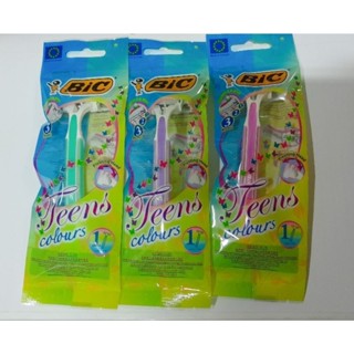 BIC มีดโกน แบบ3ใบมีด รุ่น Teencolours(คละสี)บรรจุ1อัน