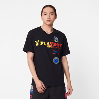 PLAYBOY เสื้อผ้าผู้ชาย/เสื้อ/เสื้อยืด รุ่น P1MT224TF024BK