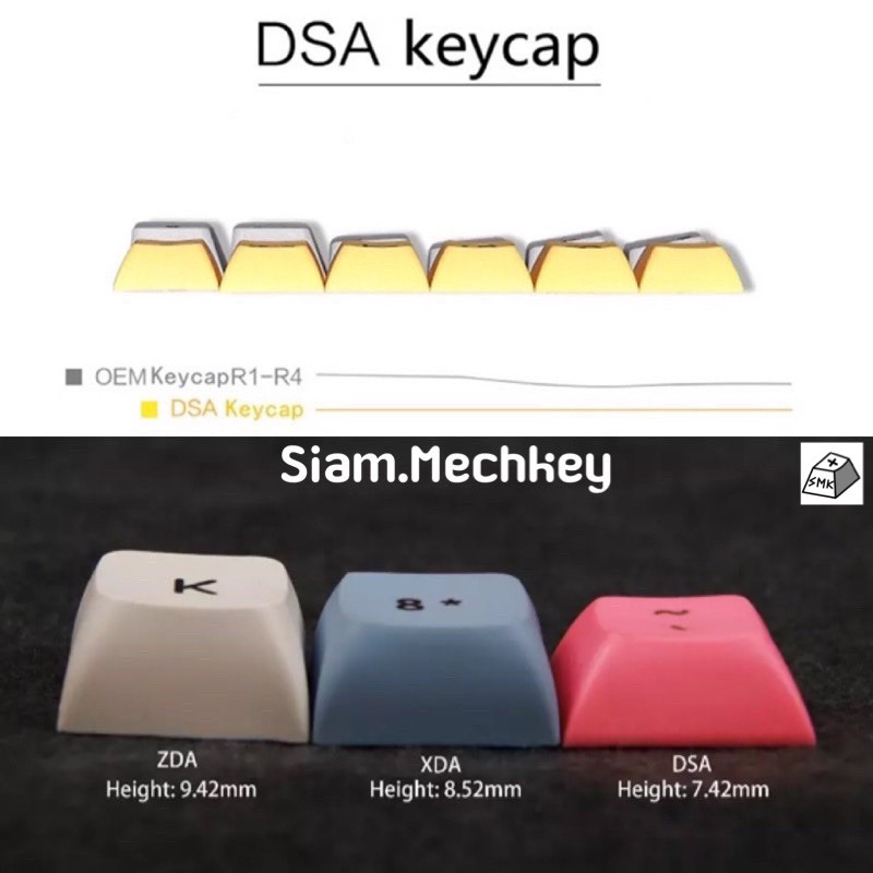 พร้อมส่ง ของแท้ 7สี 1.75U : DSA Profile Keycap คุณภาพดี PBT คีย์แคปเปล่า Mechanical Keyboard