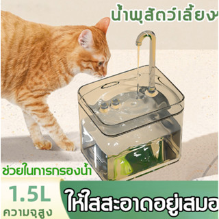 Petcho😺น้ำพุแมว ที่ให้น้ำสัตว์เลี้ยงอัตโนมัติ น้ำพุสัตว์เลี้ยง โปร่งใส สะอาด ปลอดภัย ที่ให้น้ำอัตโนมัติ น้ำพุสัตว์เลี้ยง