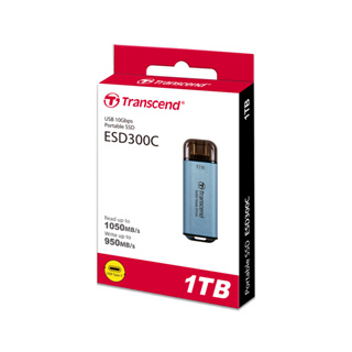 Transcend External SSD smallest 1TB : ESD300C : Type-C connectors : รับประกัน 5ปี - มีใบกำกับภาษี-TS1TESD300C