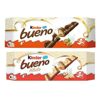 Kinder Bueno 8 Twin Bars 1 กล่อง มี 8 แท่งคู่ (16ชิ้น ) มี 2 รส BBF.04/12/23