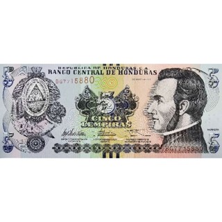 แบงก์​สะสม​ฮอนดูรัส​ Honduras, 5 Lempiras, ไม่​ผ่าน​ใช้​ UNC, B995T