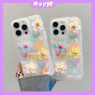 💖จัดส่ง24ชม💖iPhone 14 13 12 11 Pro Max เคส for เคสไอโฟน11 น่ารัก บางเบาพกพาง่าย การ์ตูน ดอกไม้ โปร่งใส กระต่าย Case