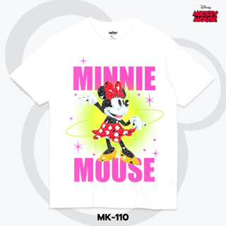 Power 7 Shop เสื้อยืดการ์ตูน มิกกี้เมาส์ คอลเลคชั่น"Disney 100" สไตล์ Crystal Puzzle ลิขสิทธ์แท้ DISNEY  (MK-110)