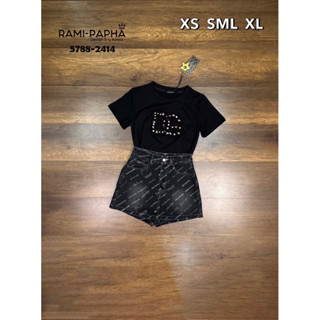 code: 5788 ชุดไปเที่ยวห้าง เสื้อ+กางเกงกระโปรง งานป้าย Rami