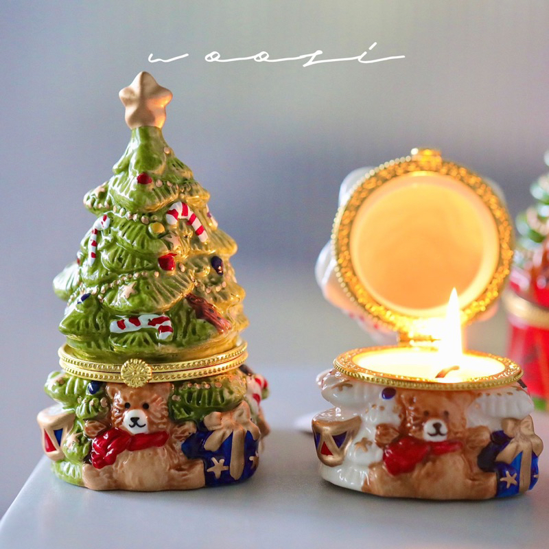 ส่งจากไทย เทียนคริสมาสต์ christmas เทียนกระต่ายเซรามิกส์ ตลับเปิดปิด