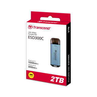 Transcend External SSD smallest 2TB : ESD300C : Type-C connectors : รับประกัน 5ปี - มีใบกำกับภาษี-TS2TESD300C