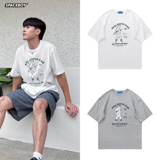 spaceboy เสื้อยืดโอเวอร์ไซส์แขนสั้น Unisex ลาย “ Baseball boy ” [DM803]