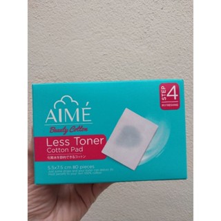 AIME  Less Toner Cotton Pad 80 pcs. เอเม่ สำลี 80 แผ่น