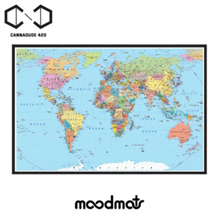 MOODMATS - World Map 12" x 18" ยางรองบ้อง แจกันแก้ว Dab Mat