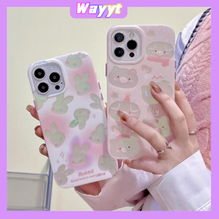 💖จัดส่ง24ชม💖iPhone 14 13 12 11 Pro Max เคส for เคสไอโฟน11 น่ารัก บางเบาพกพาง่าย การ์ตูน เลเซอร์ กระต่าย ลูกหมู Case