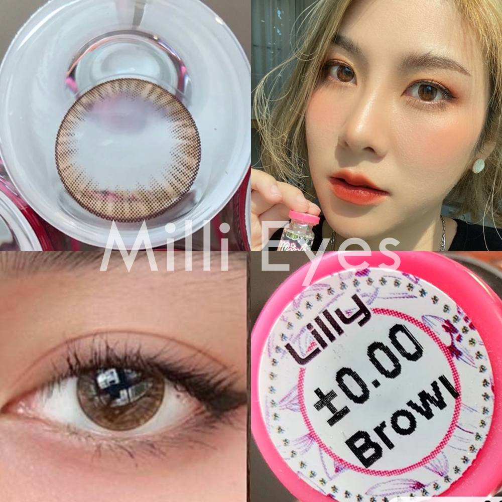 เข้าแล้วจ้า ลายหายาก น้อยแต่มาก สวยเรียบ หวานไม่โป๊ะ ห้ามพลาด คอนแทคเลนส์ Wink Lilly ธรรมชาติ สีเทา สีน้ำตาล