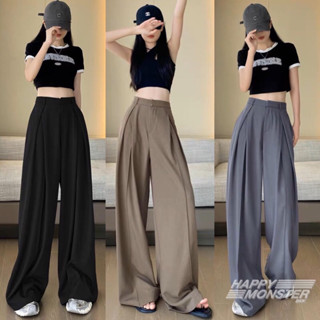 Twist wide leg pants กางเกงขากว้างทรงสวยจับทวิทเอวสูง ขากว้าง