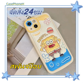 🚚จัดส่ง24ชม🚚เคสไอโฟน11 12 13 14 Pro น่ารัก การ์ตูน สพันจ์บ็อบ พาสะดวก ปกป้องเต็มที่ ป้องกันการตก Case for iPhone14 เคส