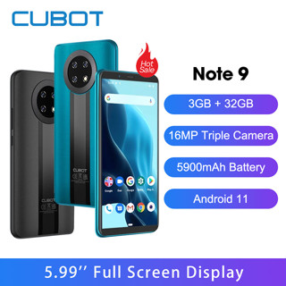 Cubot Note 9 Dual SIM 4G 5.99 Inch Mobile Phone 5900mAh Massive Battery 3GB+32GB Triple Camera Andr