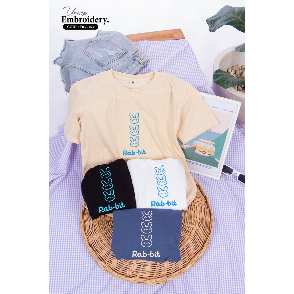 เสื้อยืดงานปัก ใส่สวย ผ้านุ่ม ใส่ได้ในทุกโอกาส F33-074