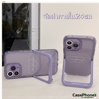 💚จัดส่งภายใน24ชม💚เคส for iPhone 11 14 Pro Max Case for iPhone 12 13 ป้องกันการตก การป้องกัน น่ารัก รูปหัวใจ พร้อมขาตั้ง