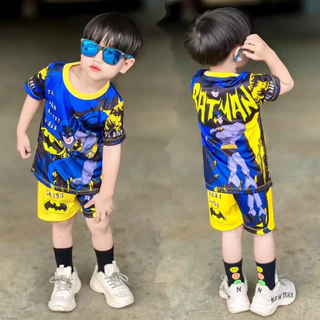 ชุดเซ็ทเด็ก เสื้อแขนสั้น+กางเกงขาสั้น ชุดเด็ก ลายซุปเปอร์ฮีโร่ ผ้าไมโครไฟเบอร์