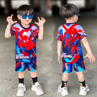 ชุดเซ็ทเด็ก เสื้อแขนสั้น+กางเกงขาสั้น ชุดเด็ก ลายซุปเปอร์ฮีโร่ ผ้าไมโครไฟเบอร์