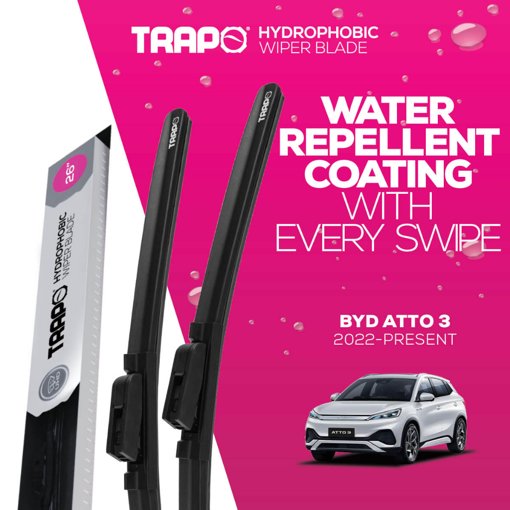 ที่ปัดน้ำฝน Trapo Hydrophobics BYD ATTO 3 (2022-ปัจจุบัน) 1 คู่