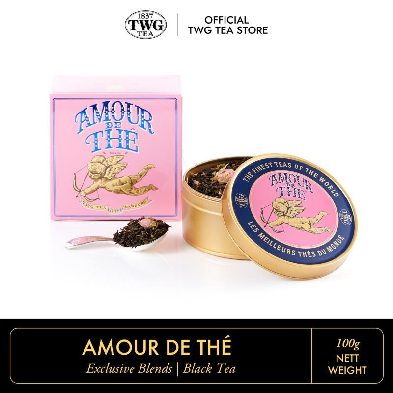 TWG Tea | Amour de Thé | Black Tea | Caviar Tea Tin Gift 100g / ชา ทีดับเบิ้ลยูจี ชาดำ ผสมผสานกับดอกกุหลาบที่ละเอียดอ่อน