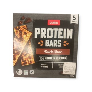 Coles 5 Protein Bars Dark Chocolate 190g ธัญพืชชนิดแท่งผสมโปรตีนจากถั่วเหลือง อบกรอบและช็อคโกแลต 190 กรัม