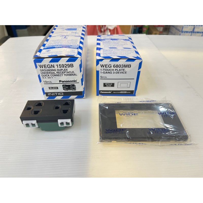 PANASONIC เต้ารับคู่มีกราวด์พร้อมฝาช่อง 3 ช่องสีเหลือง,สีดำ,สีเทา รุ่น WEG15929Y,WEGN15929B,WEG15929H ราคา ถูกที่สุด ดีลบีเคเค แกลเลอรีภาพที่ 6