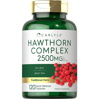 Carlyle Hawthorn Berry Complex🍒🍒  2500mg  120 Capsules เสริมสร้างภูมิคุ้มกัน ดูแลหัวใจและความดันโลหิต,