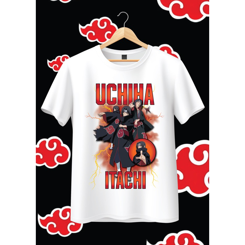 เสื้อยืดขาวพิมพ์ลายUchiha Itachiเสื้ออนิเมะ