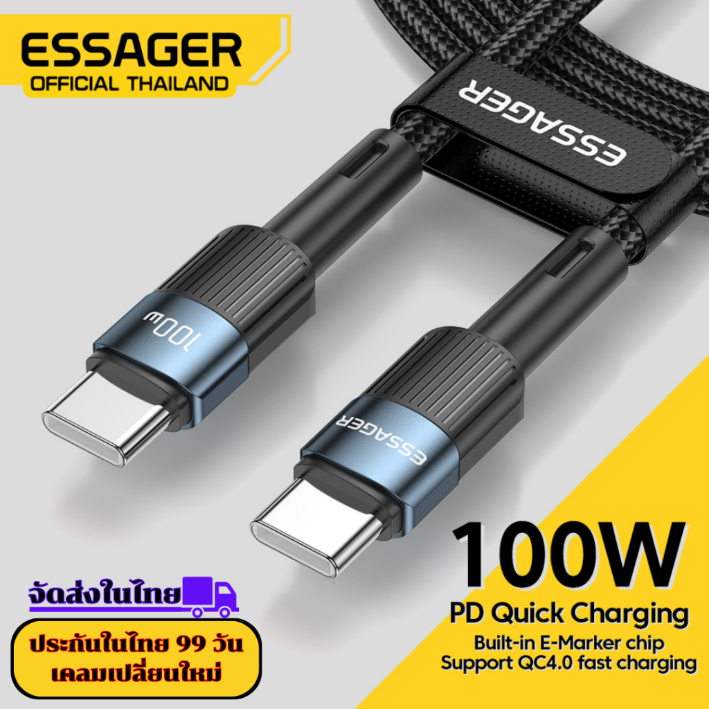 ESSAGER Charger 60/100w สาย usb charger essager สายชาร์จเร็ว สายชาร์จ Type c adapter usb