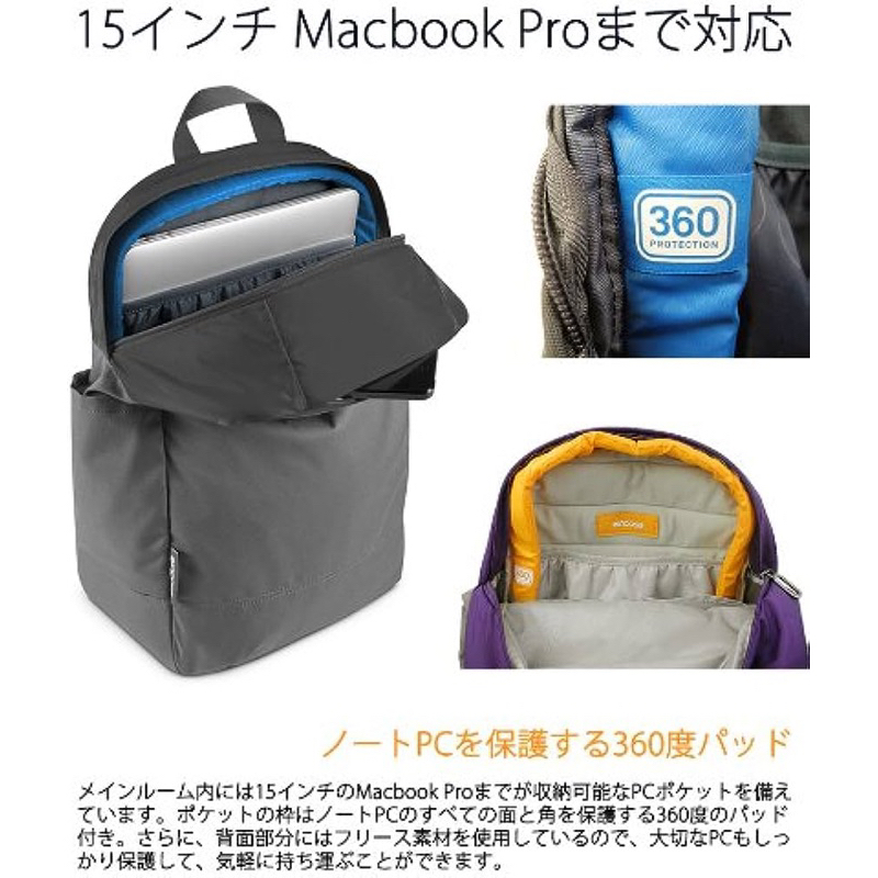 Incase Campus Compact Backpack Charcoal Gray bag กระเป๋า เป้ สะพายหลัง ใส่ Laptop macbook มือสอง มีตำหนิ