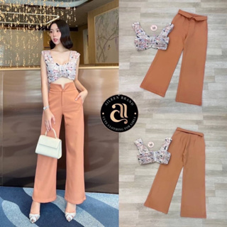 Code : M8 Aileen Set ชุดเซ็ต เสื้อครอปแขนกุดมาคู่กับกางเกงขายาว สำหรับผู้หญิง ไซส์ Xs-L