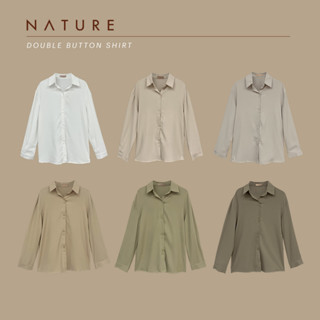 🍎 ลด45.-โค้ดWYQESS🍋nature.bkk - TPN5000 เสื้อเชิ้ตสองกระดุม Double botton shirt