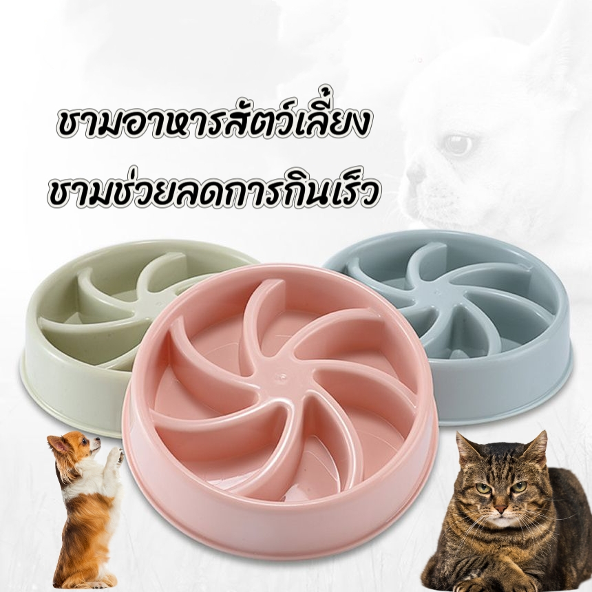 BN-013 ชามอาหารสัตว์เลี้ยง สุนัข หมา แมว  ฝึกให้ทานช้าลงช่วยลดการสำลักกันมูมมาม พร้อมส่ง