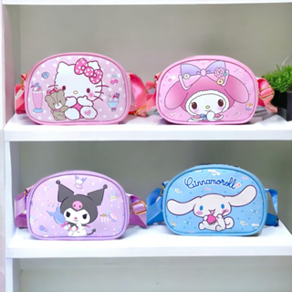 กระเป๋าสะพายข้าง PUลาย Sanrio มี 4 ลาย สายเป็นผ้านิ่ม สะพายไม่เจ็บไหล่ ปรับระดับได้