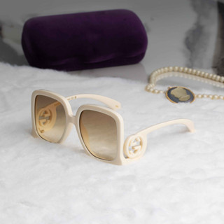 แว่นกันแดด GUCCI รุ่น GG1326S 002 SIZE 58 MM. (IVORY-IVORY-BROWN)