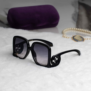 แว่นกันแดด GUCCI รุ่น GG1326S 001 SIZE 58 MM. (BLACK-BLACK-GREY)