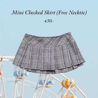 HH480🩶GREY MINI CHECKED SKIRT (430.-)