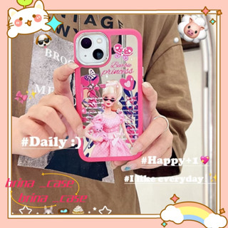 ❤️ส่งของขวัญ❤️ เคสไอโฟน 11 12 13 14 Pro Max บาร์บี้ สาวน่ารักหัวใจ ความนิยม พื้นผิวกระจก Case for iPhone ป้องกันการตก