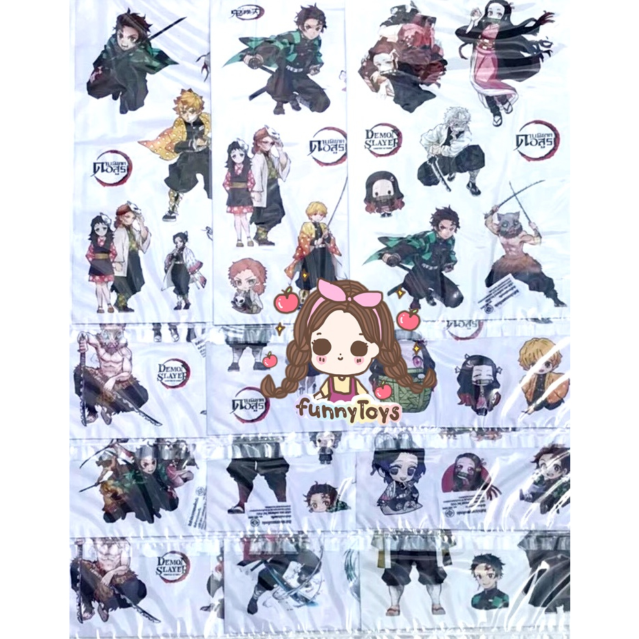 สติ๊กเกอร์ นูน ดาบพิฆาตอสูร แพ็คมี 12 แผ่น สุ่มแบบมีซ้ำ