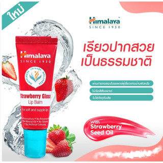 Himalaya Since 1930 Strawberry Gloss Lip Balm 10g. บำรุงริมฝีปากให้เนียนนุ่ม ชุ่มชื่น สุขภาพดี