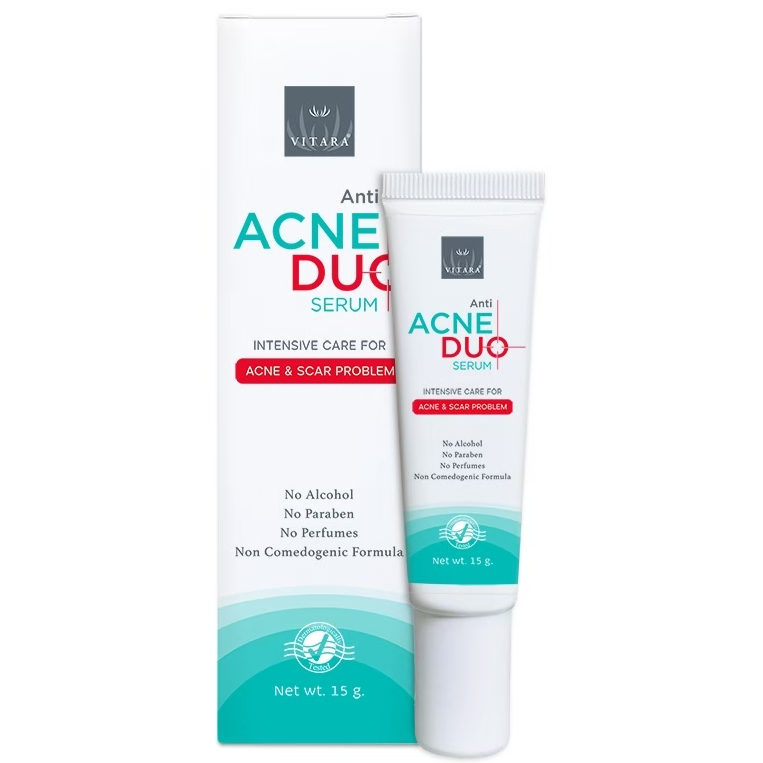 Vitara Anti Acne Duo Serum 15 g. ไวทาร่า แอนตี้ แอคเน่ ดูโอ้ เซรั่ม 15 กรัม เซรั่ม