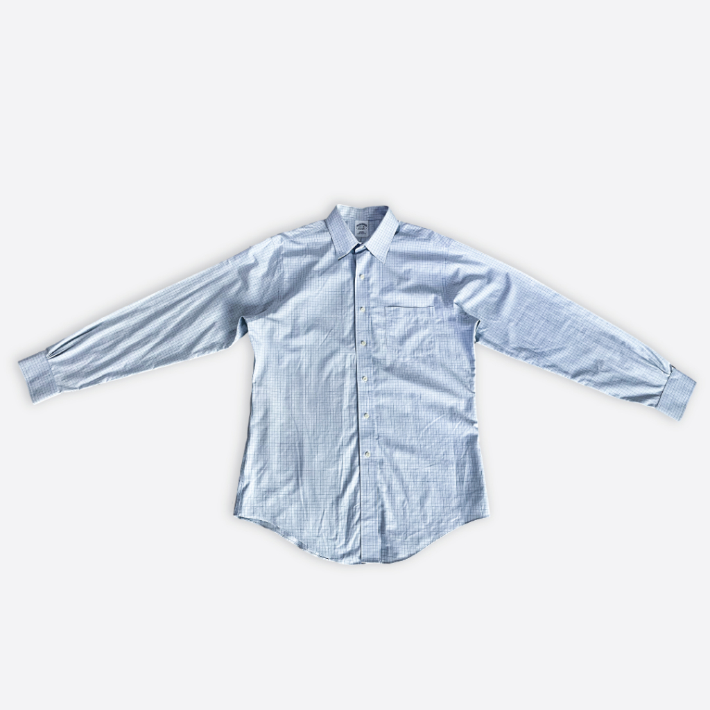 LUGA VINTAGE - เสื้อเชิ้ตแขนยาว Brooks Brothers Non - Iron Cotton Shirt Size 15 ครึ่ง - 35 (M)