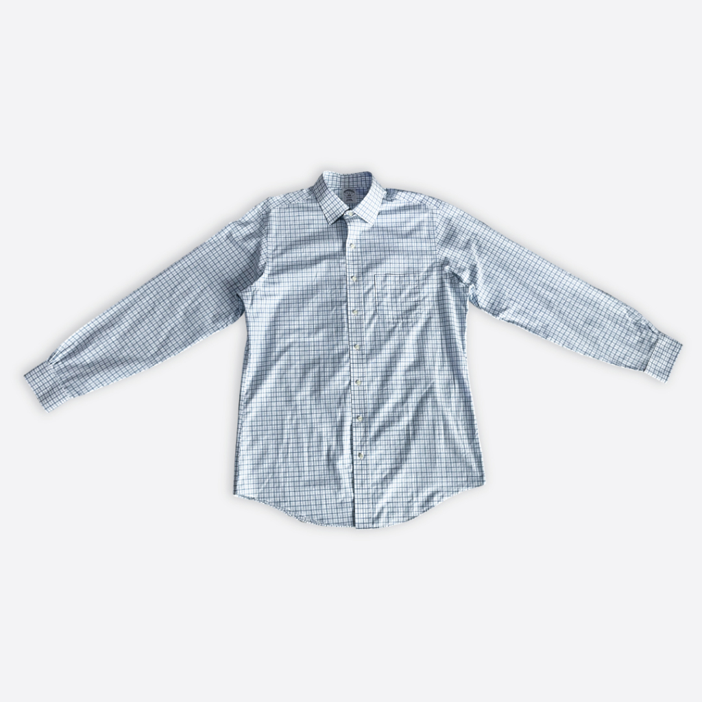LUGA VINTAGE - เสื้อเชิ้ตแขนยาว Brooks Brothers Non - Iron Cotton Shirt Size 16 - 6/7 (L)